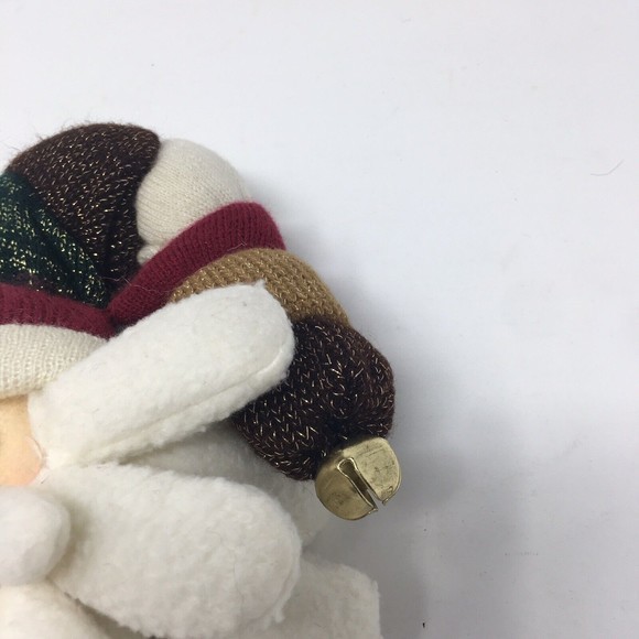 Stuffed Plush Santa Claus‎ Head w/ Jingle Bell hat Christmas Holiday Decor  9" - Picture 3 of 8